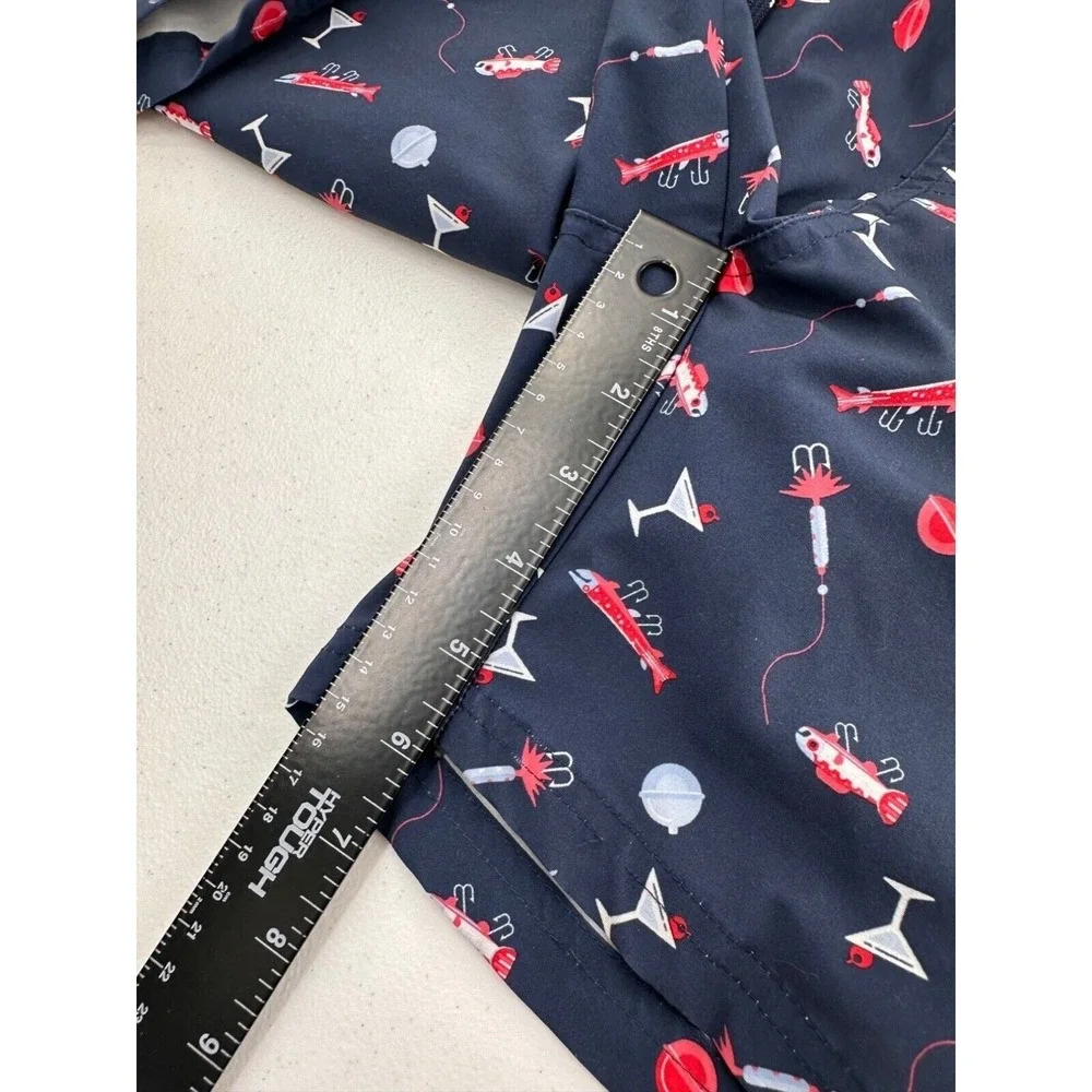 Columbia PFG‎ Mens Fishing Swim Shorts S Navy Fishing Print martini Bathing